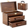 Weysat 11 Inch Mini Wooden Tool Box with 2 Drawers