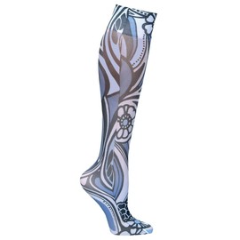 Celeste Stein Mild Compression Knee High Stockings, Wide Calf - Blue/Black Swirl