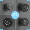 HXYHS Brass Shower Body Jet Matte Black Round Massage Side