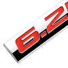 Auto Dynasty Chrome Finish Metal Emblem 6.2L Badge, (Red Letter)