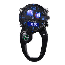Carabiner Watch, Analog Digi Display, Clip Watch, 3 ATM Waterproof, Multifunctional: LED, Calendar, Stopwatch, Weekday, Alarm, Sports Watch, Mountain Climbing, Outdoor Accessories, Father's Day Gift,