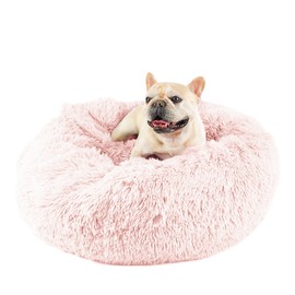 Himax Dog Beds for Medium Dogs, Pink Dog Bed with Blanket Attached, Calming Anti-Anxiety Fluffy Dog Bed Washable (20"/26"/35")