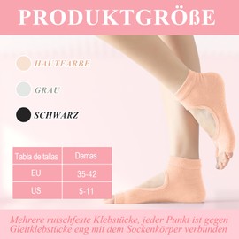 SPOKKI 3 Pairs Yoga Socks Non-Slip Toeless Pilates Socks Breathable Pink & Grey Grip Socks Yoga Socks for Yoga, Barre, Pilates, Dance, Barefoot, Trampoline, Home, Hospital for Men and Women