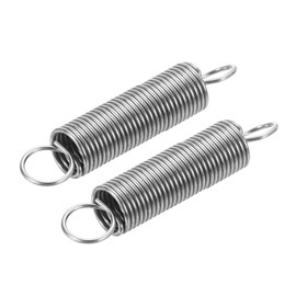 sourcing map 2Pcs 0.5x5x25mm Extended Tension Spring, 304 Stainless Steel Extension Spring Steel Dual Hook Compression Springs for Machinery Construction Industrial, Home Repairs, Silver