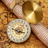 FISHTEC Magnetic Navigation Compass Gold - Gift Box, Phosphorescent, Pocket
