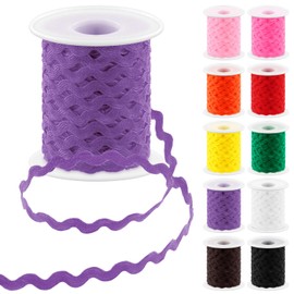 Glarks 1Pcs 27Yard/25M Purple Rick Rack Trim Ribbon Wave Sewing Bending Fringe Trim for DIY Sewing Crafts Wedding Bridal Dress Embellishment Party Decoration Gift Wrapping Supplies
