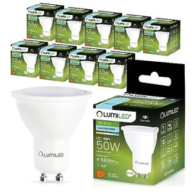 Lumiled Lumiled GU10 LED, 6W 580 Lumen Leuchtmittel, 6500K kaltwei? Birne Lampe Strahler Spot, ersetzt 50W Halogenlampen, 120 Grad Strahlwinkel Reflektorlampen Reflektor 10 Stck Energiesparlampen
