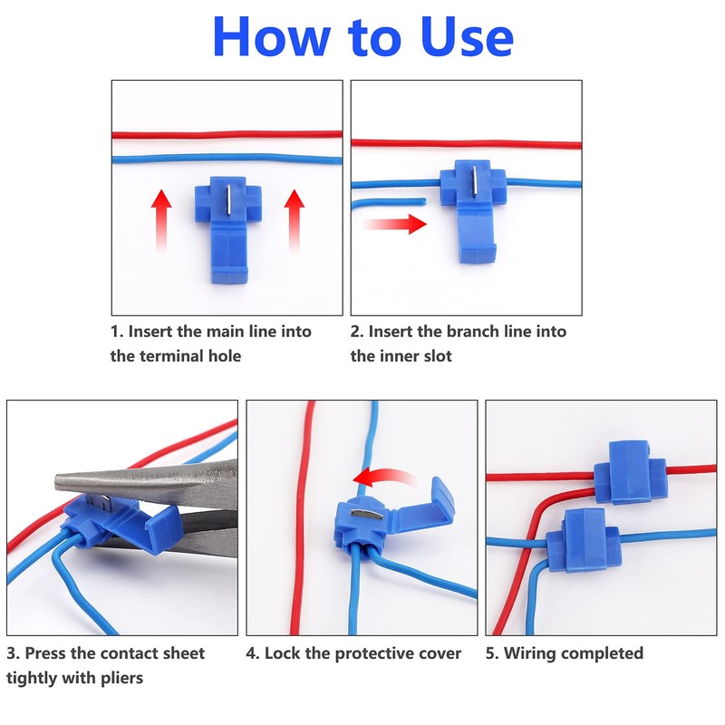 150 pcs Quick Splice Wire Connectors, Solderless Snap Electrical Connector,
