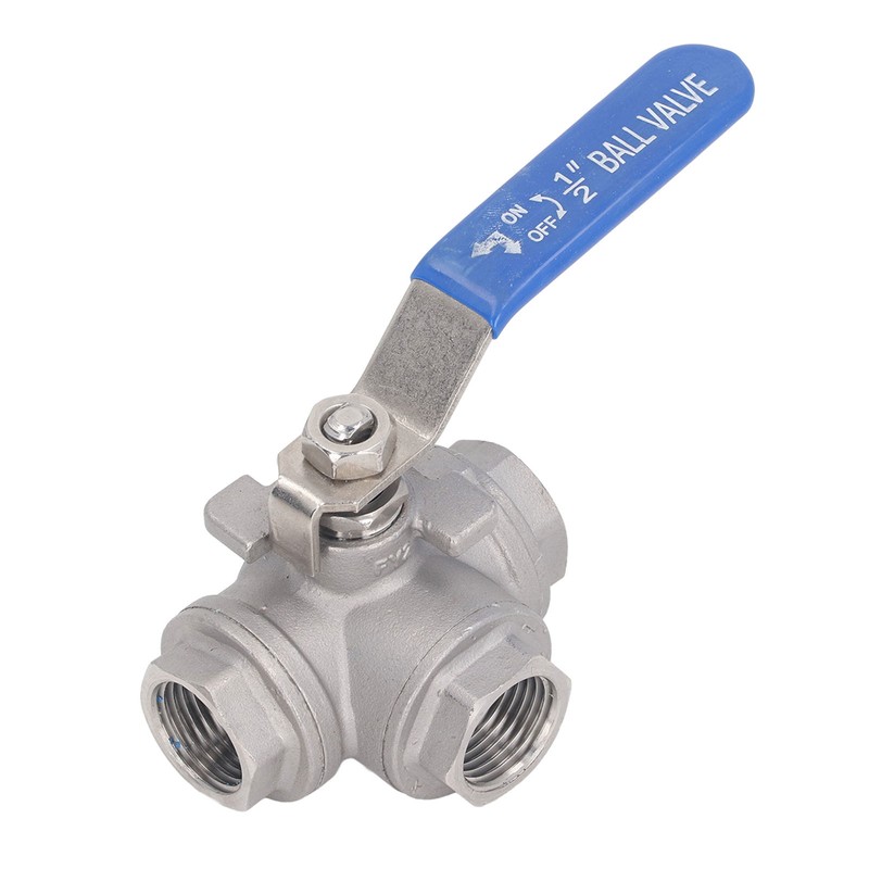 3 Way Ball Valve 1/2in DN15 304 Stainless Steel Female