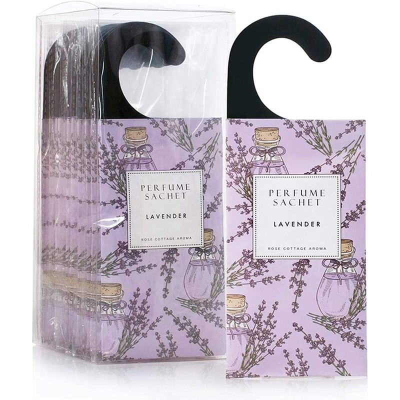ROSE COTTAGE Large 12 Packs Lavender Hanging Closet Deodorizer Air