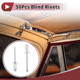 HEROFFIX Open End Large Flange Blind Rivets 5mm Grip Diameter 13mm Grip Length 9.8mm Flange Diameter Aluminum Alloy Iron Silver Tone