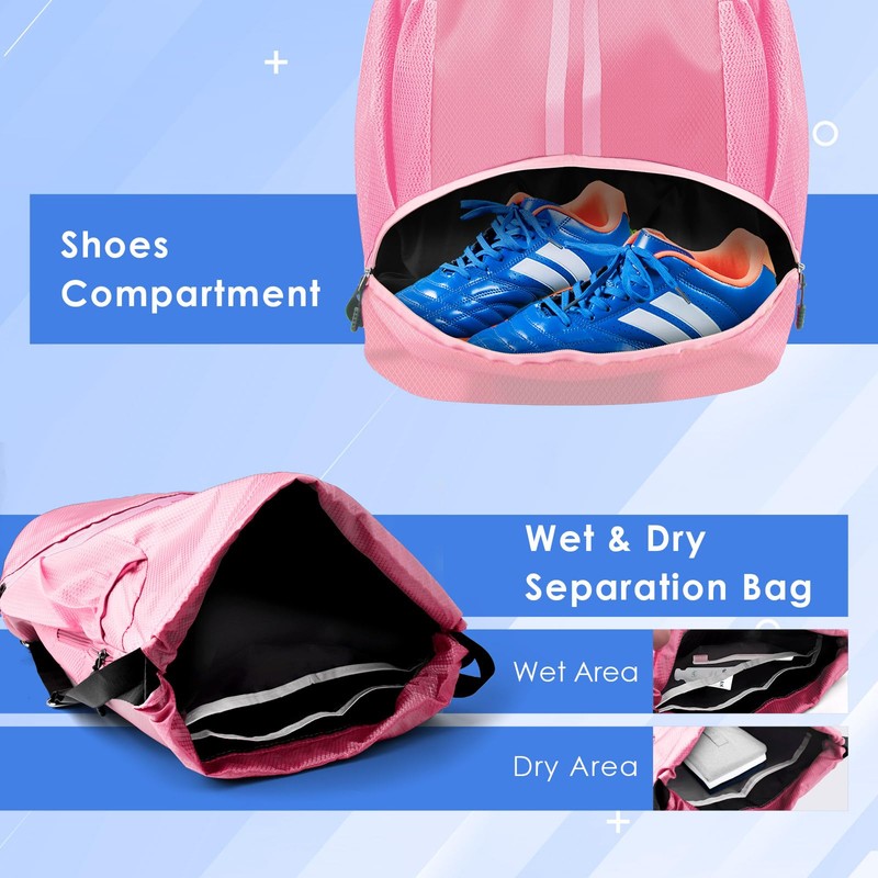 BROTOU Unisex Drawstring Backpack, Waterproof Gym Bag, Large Oxford PE