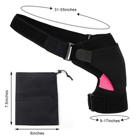 SPOKKI Shoulder Brace, Adjustable Shoulder Support, Neoprene Shoulder Support Bandage, Arm Support for Protection Against Injury, Shoulder Dislocation Pain, Rotator, for Right and Left