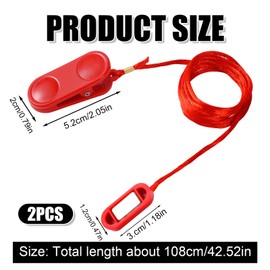 2pcs Treadmill Magnet Safety Key, Universal Magnetic Safety Switch Treadmill Emergency Stop Replacement Accessories for Most Running Machines (Flat Oval)