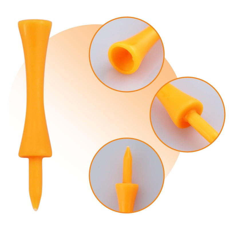 Pack of 100 Orange Golf Tees, 70 mm Plastic Golf