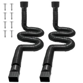 Loyala 2PCS 11.5ft Gutter Downspout Extensions Flexible Drain Downspout Extender Gutter Connector Rainwater Drainage Expandable up to 11.5ft (Black)