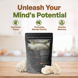 Go Nutra - Lion’s Mane Powder, Potent 10:1 Lion’s Mane Mushroom Powder with 30% Polysaccharides, Pure Lion’s Mane Extract for Tea, Juice, Water, and More, Non-GMO, Vegan, 4 oz