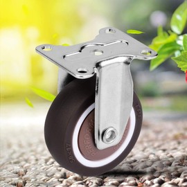 Samfox Set of 4 Swivel Castors TPE Removable, Mute Switched Rubber Castor for Furniture Pallet Furniture or as Transport Castor High-Quality Industrial Castor with Screws and