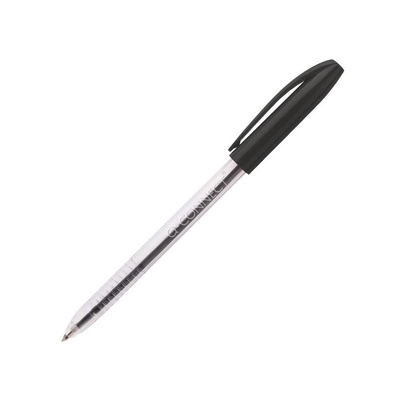 Q-Connect Stick Ballpoint Pen Medium KF02457 - Black, Pack of