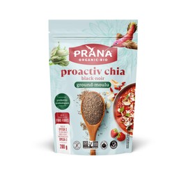 Prana Ground Black Proactiv Chia Seeds | Chia Seeds with Probiotics | Healthy Gut Flora | Non-GMO, Gluten Free, Keto | Source of Omega-3 | 200g