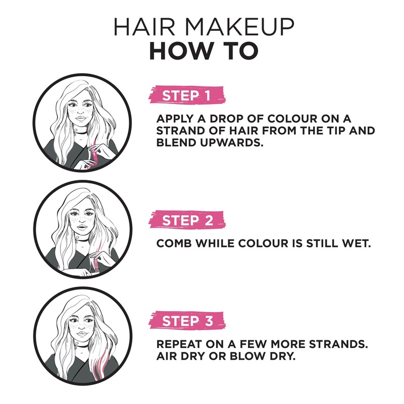 Colorista Hair Makeup Temporary Brunette Hair Colour, Mauve Purple
