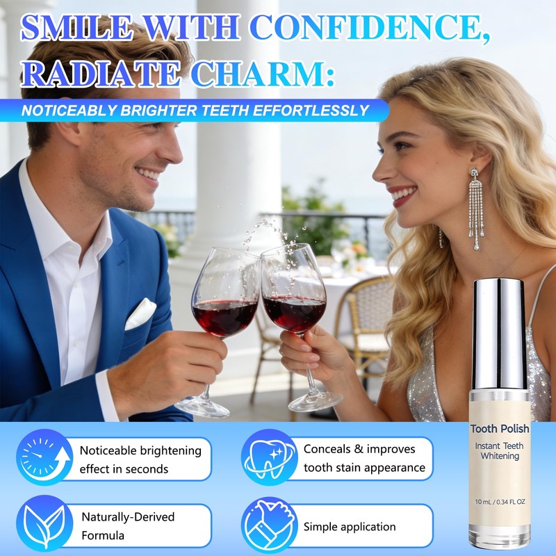 2PCS Tooth Paint, Tooth Polish,Instant White Tooth Paint,Natural Teeth Whitening