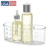 iDesign Plastic Suction Cup Hanging Shower Basket for Bathroom, Clear,