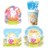 70PCS Easter Themed Tableware, Easter Party Tableware Set, Rabbit Themed