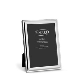 EDZARD Terni Picture Frame for Photo 13 x 18 cm Elegant Silver-Plated Tarnish-Resistant with Velvet Backing Includes 2 Hangers Photo Frame for Standing and Hanging