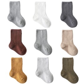 Adeimoo Newborn Cotton Socks Unisex Baby Solid color Sock Ankle Socks for Boy Girls Infant Toddlers 1-3T