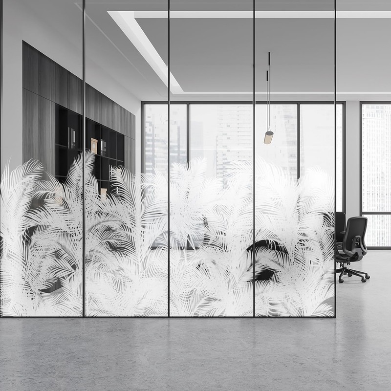 ChicSkin Modern Botanical Etched Glass Window Privacy Film, Thickened Textured