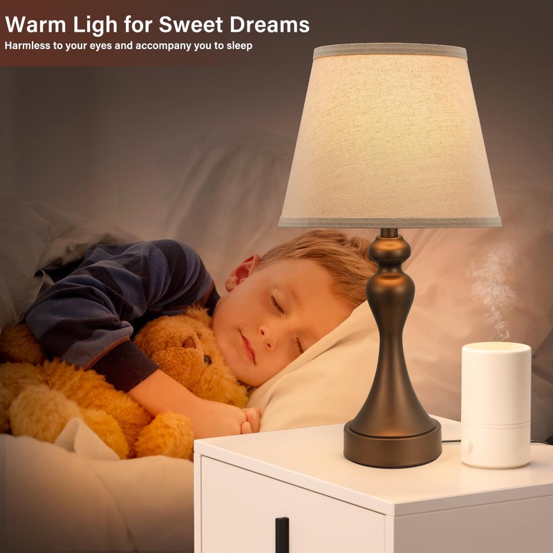 Seealle Touch Lamps for Nightstand - Bedside Lamps Set of