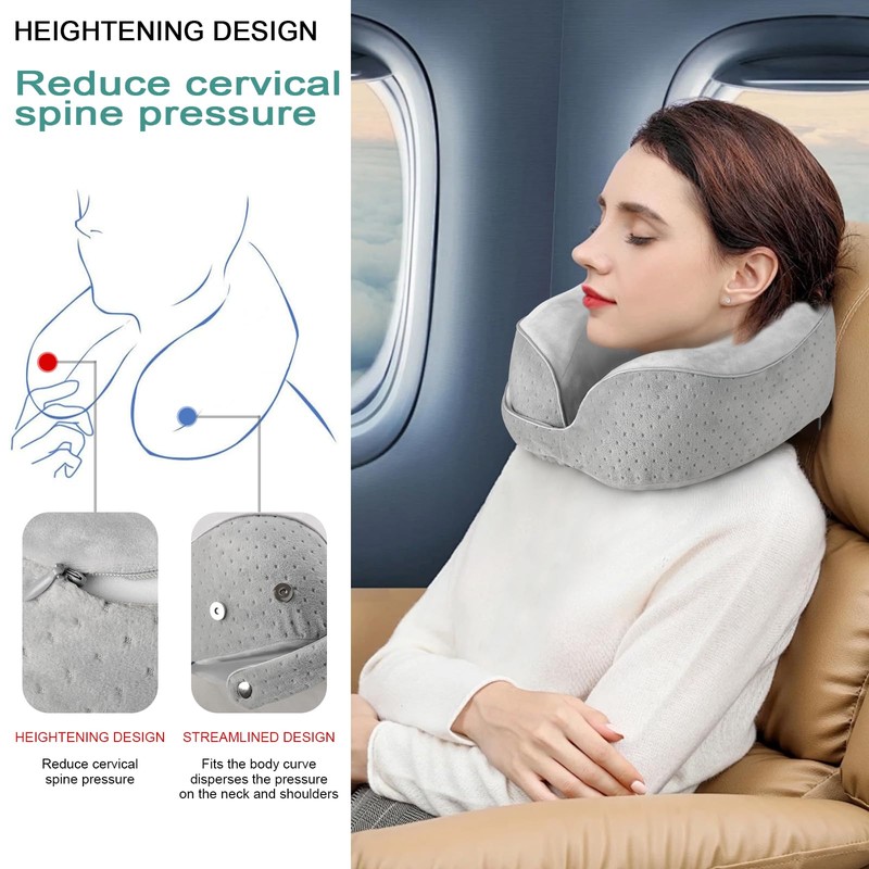 Gosider Travel Pillow Breathable Airplane Neck Pillow Memory Foam Neck