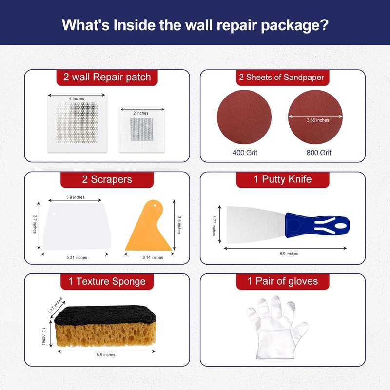 BONCART 8.6oz Drywall Patch Repair Kit - Professional All-in-1 Tool