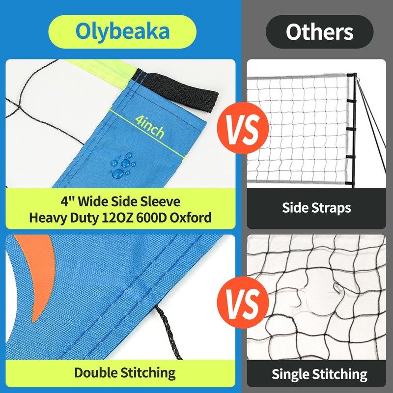 20FT Outdoor Volleyball Net Set System for Backyard Beach with