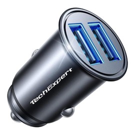 TechExpert Car Charger 4.8A 24W Dual Port Fast Charge Allows You to Charge Smartphones, Tablets and Other USB Devices