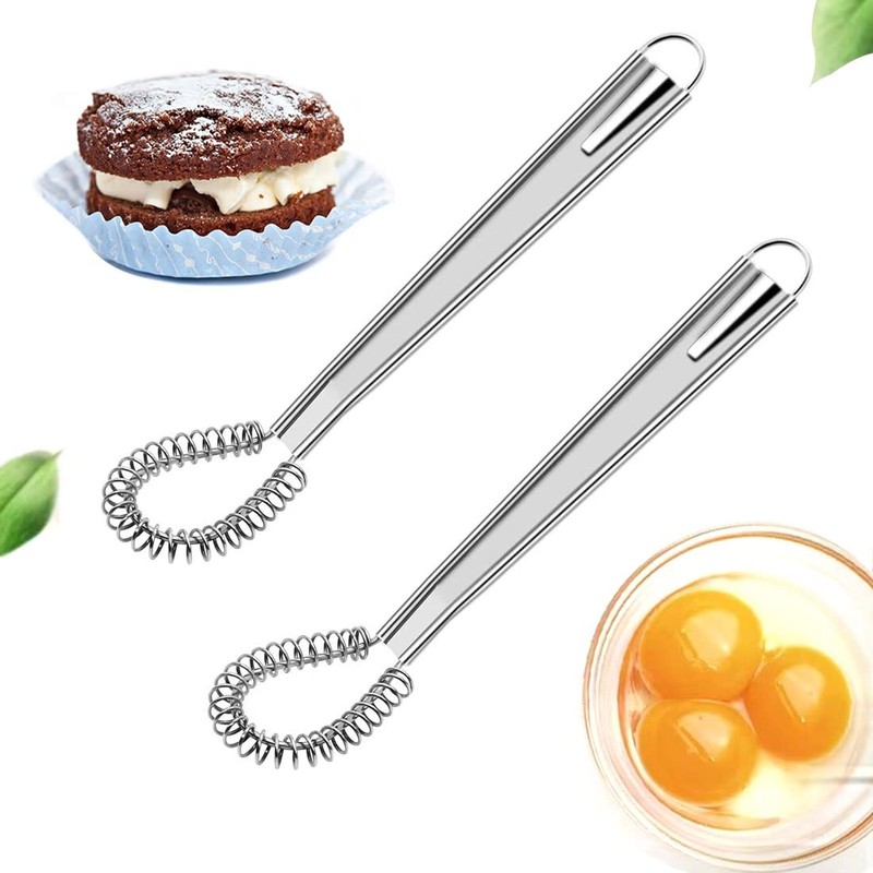 WEERSTONE 2 x 20cm Stainless Steel Spiral Whisks - Silver