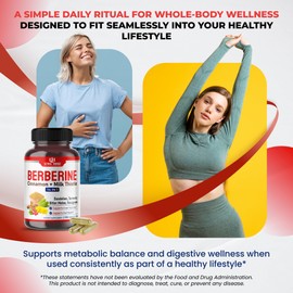 Ultra Herbs Premium Berberine with Cinnamon, Milk Thistle - Promotes Liver Function, Gut Health, Immunity (150 Count (Pack of 1))