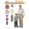 Simplicity Sewing Pattern 7160 A Boys and Men's Shirt Sizes