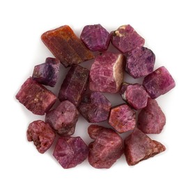 GEMKORA 50 carats Raw Ruby Rough Gemstone, Natural Crystals, Energy Healing Stones, Wholesale Bulk Lot, Jewelry Making Stones Supply, Gift Stone, 10 to 15mm, 4 to 6pcs