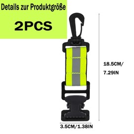 FLEXNOVA Pack of 2 Fire Brigade Glove Holders, Reflective Stripes Glove Clip with Metal Clip, Glove Holder Belt for Gloves, Towel, Masks, luminous