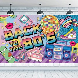 Zurück in die 80er Jahre Banner für 80er Jahre Party Dekoration Disco Party Banner Hintergrund 80er Jahre Geburtstagsparty Foto Hintergrund Dekoration, 80er Party Wand Poster Deko(180x110cm rosa)