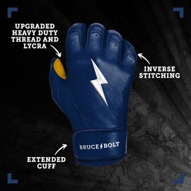 BRUCE BOLT Original Series Short Cuff Navy Batting Glove - Navy Youth Small