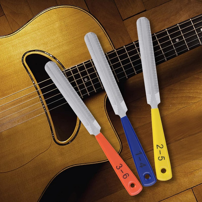 3Pcs Guitar Nut File Set, Carbon Steel Guitar Fret File,