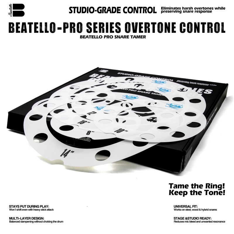 Beatello Pro Drum Dampeners 5-Piece Set | All-Size Universal Fit