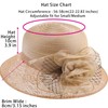 Women French Kentucky Sun-Hats Lace-Organza-Brim Derby Bowler-Straw-Hat Church Tea Party