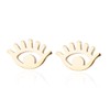 Women Minimalist Rose Gold Silver Evil Eyes Stud Earrings High