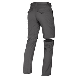 FREE SOLDIER Men's Outdoor Convertible Hiking Pants with Belt Lightweight Quick Dry Tactical Cargo Pants Nylon Spandex (Gray 38W/30L)