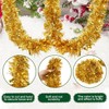 KIMOBER 33 Ft Christmas Tinsel Garland, Golden Metallic Garland for