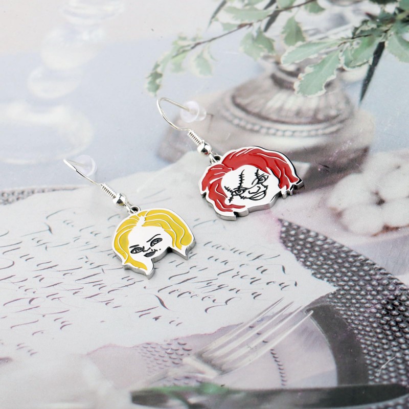 WSNANG Chucky Horror Movie Inspired Gift Chucky and Tiffany Pendant